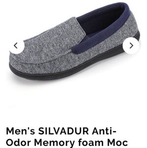 NEW ROCKDOVE Men's SILVADUR Anti-Odor Memory foam Moc Slipper Sz 10